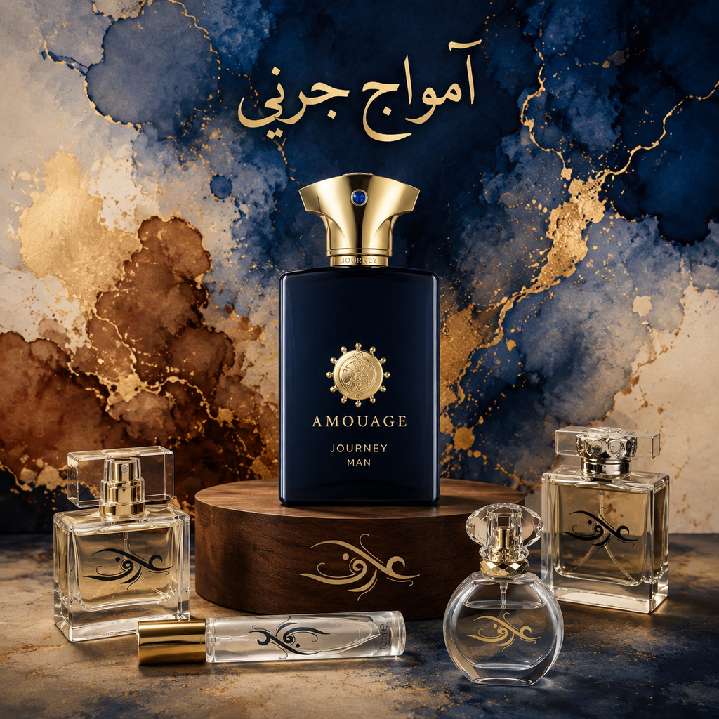 اسانس عطر جُرنی (Journey) آمواج | مسافرِ مرموز و باشکوه | رایحه‌ای شرقی و دودی با زعفران، تنباکو و چرم برای سفری فراموش‌نشدنی