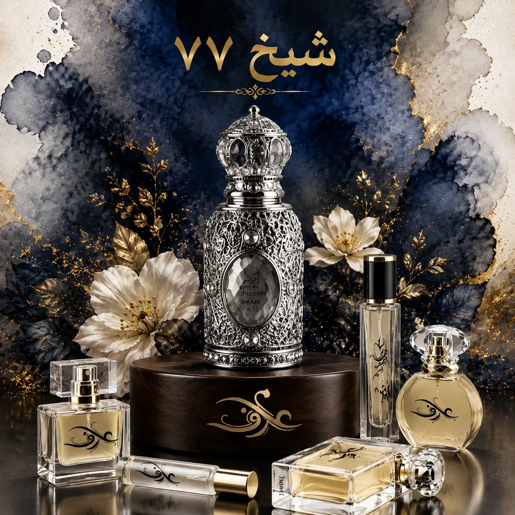 اسانس عطر شیخ 77 (Shaikh 77) | مردِ اشرافی و قدرتمند | رایحه‌ای گرم، شرقی و چوبی با حسی لوکس، عمیق و ماندگار