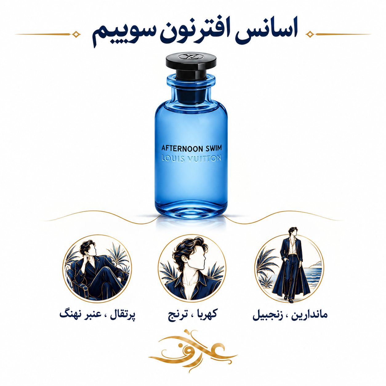 اسانس عطر افترنون سوییم (Afternoon Swim) لویی ویتون | ماجراجوی آفتاب‌خورده و بی‌خیال | خنکای یک شیرجه‌ی ناگهانی در آب‌های زلال، زیر آفتاب تابستان