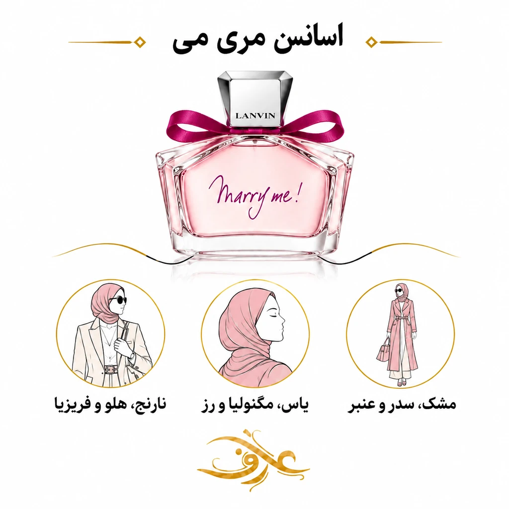 اسانس عطر مری می (Marry Me) لانْوین | بانوی عاشق و رمانتیک | رایحه‌ای گل‌دار، میوه‌ای و شیرین با حسی لطیف، شاداب و زنانه